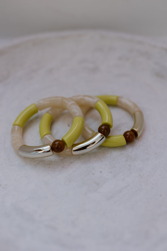 Armband Rosie kikkergroen/creme